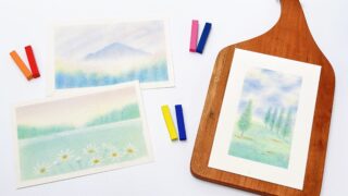三原色のパステル画